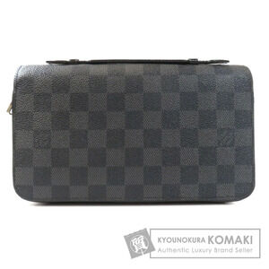 Louis Vuitton Zippy Damier Graphite Black Long Wallet Canvas